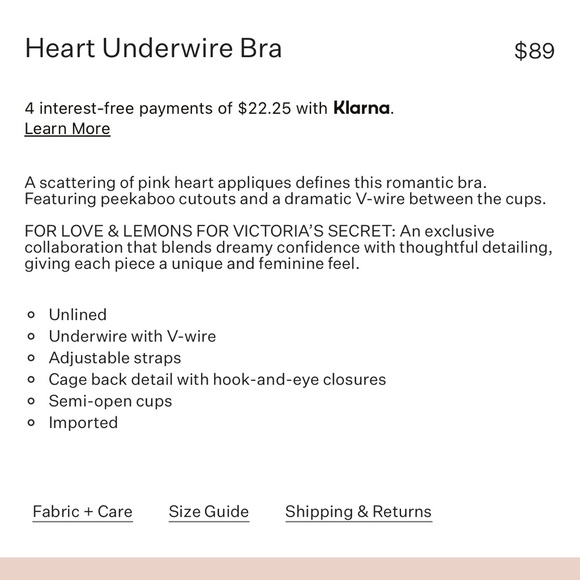 For Love and Lemons Heart Underwire Bra - Picture 16 of 16